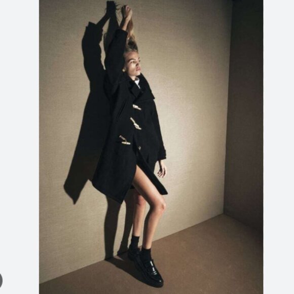 ZARA ZW LIMITED EDITION WOMEN BLACK WOOL TOGGLE COAT SIZE M NWT 349$ - Picture 5 of 12